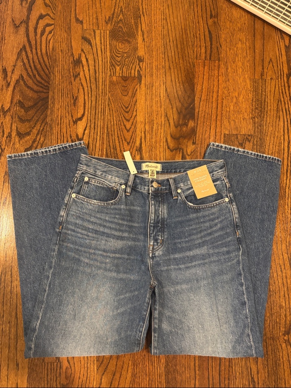 Madewell Blue Low-Slung Straight Jeans